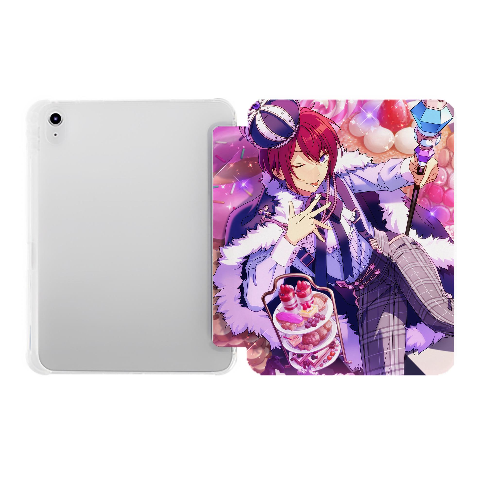 （画像用） あんさんぶるスターズ! Ensemble Stars IPad ケース ペン収納付き 三つ折りスタンド PUレザー×シリコン 対応機種9.5/10.5/10.9インチ